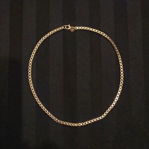 24k Gold Plated Over Sterling Silver Box Chain Necklace - 18 Or 22 Inches